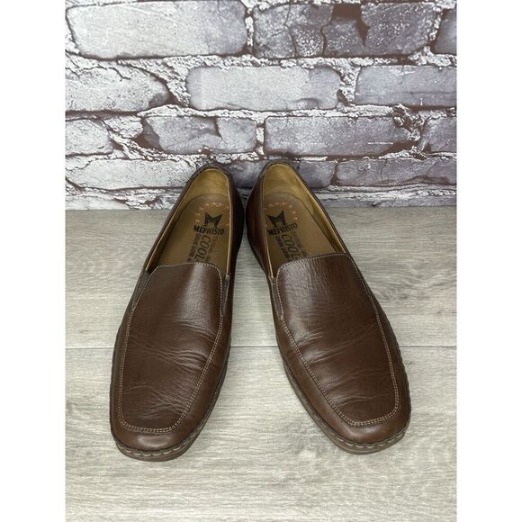 Mephisto Brown Leather Slip On Moc Cool Air Driving Loafers Men Sz 10.5M US/44EU - Picture 12 of 16
